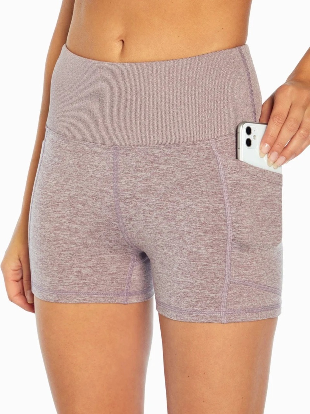 $ Sale Zobha Heathered Light Pink High-Rise Bike Shorts size large